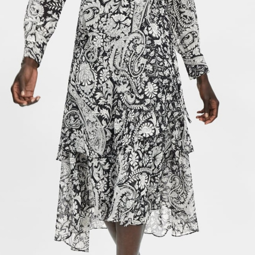 Zara Crossed Print Dress XL EUC - Picture 8 of 8
